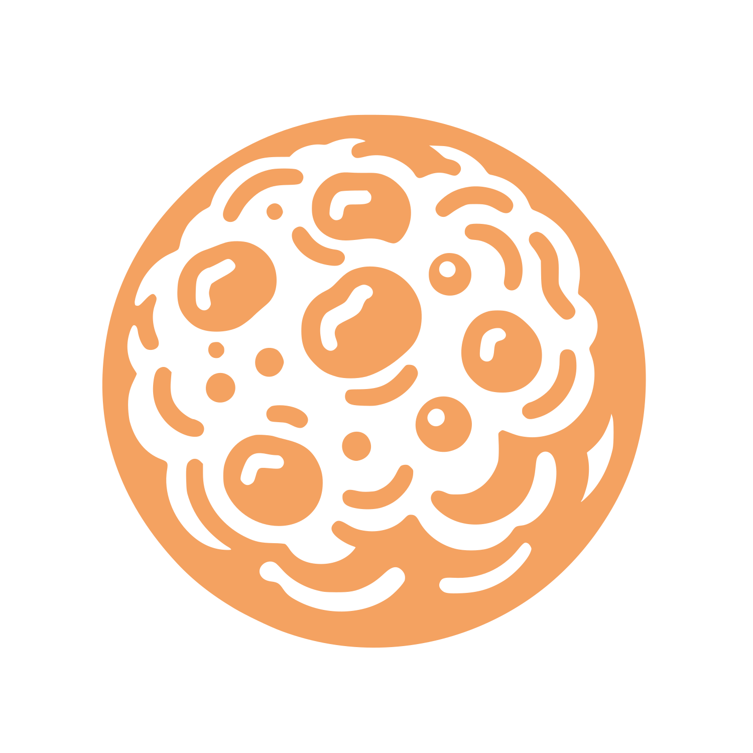 Cell Pattern Circle Logo #F4A261