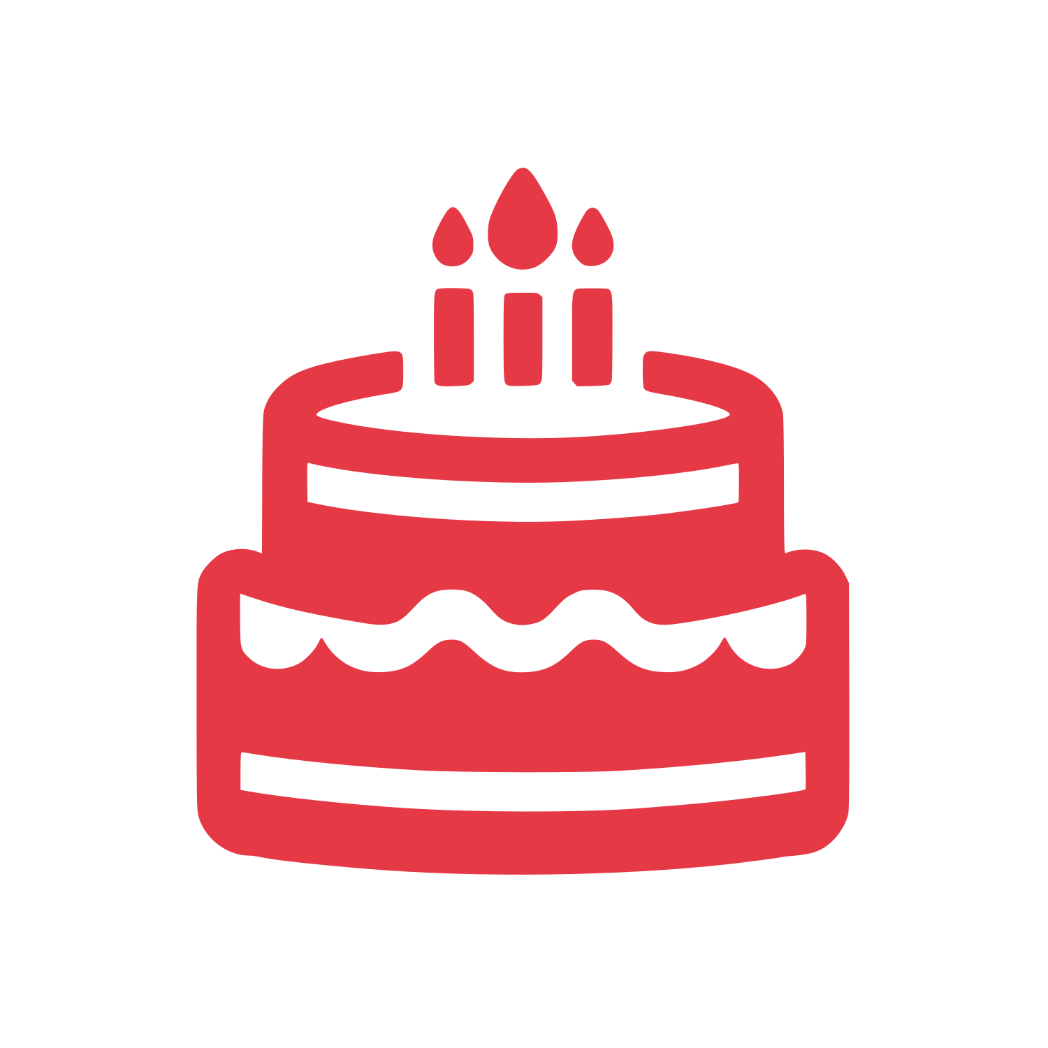 Two Tier Birthday Cake Logo #E63946