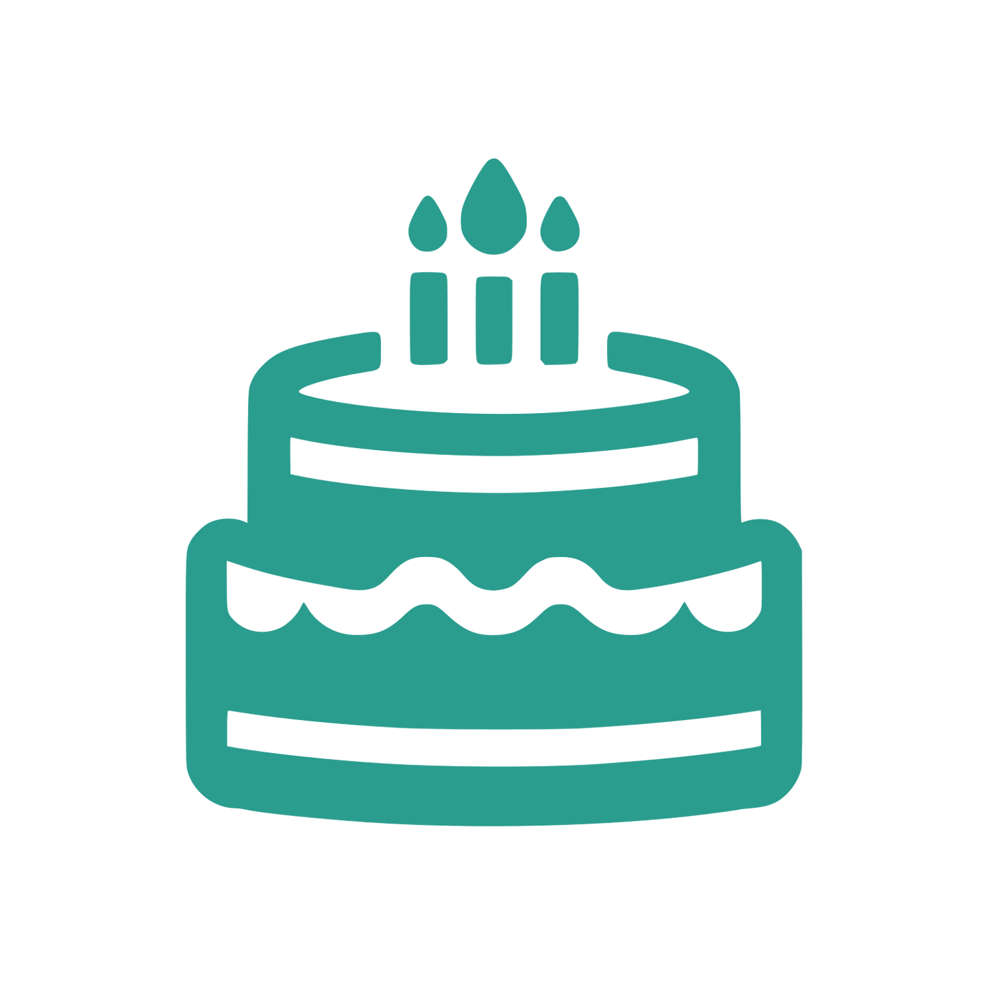 Two Tier Birthday Cake Logo #2A9D8F