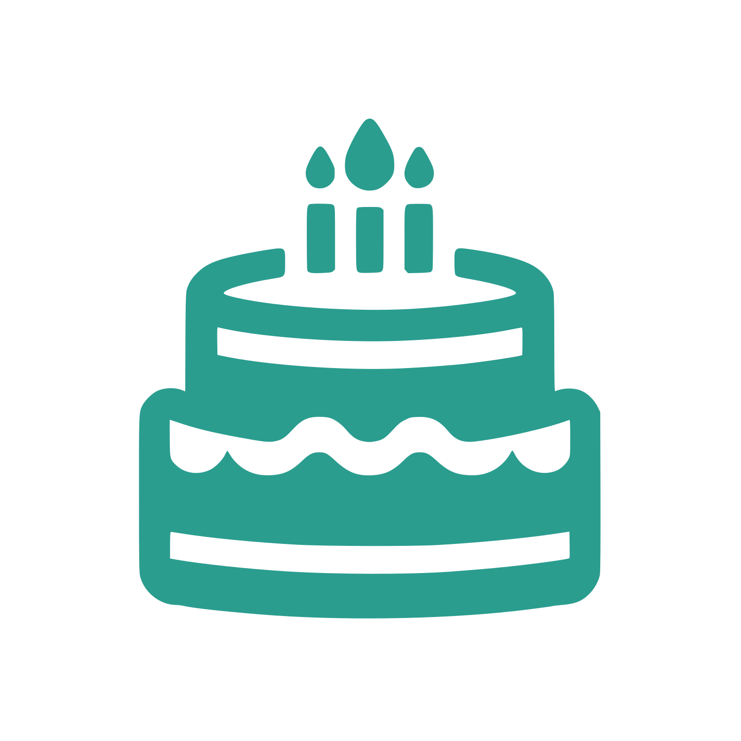 Two Tier Birthday Cake Logo #2A9D8F