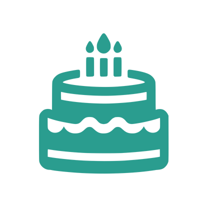 Two Tier Birthday Cake Logo #2A9D8F