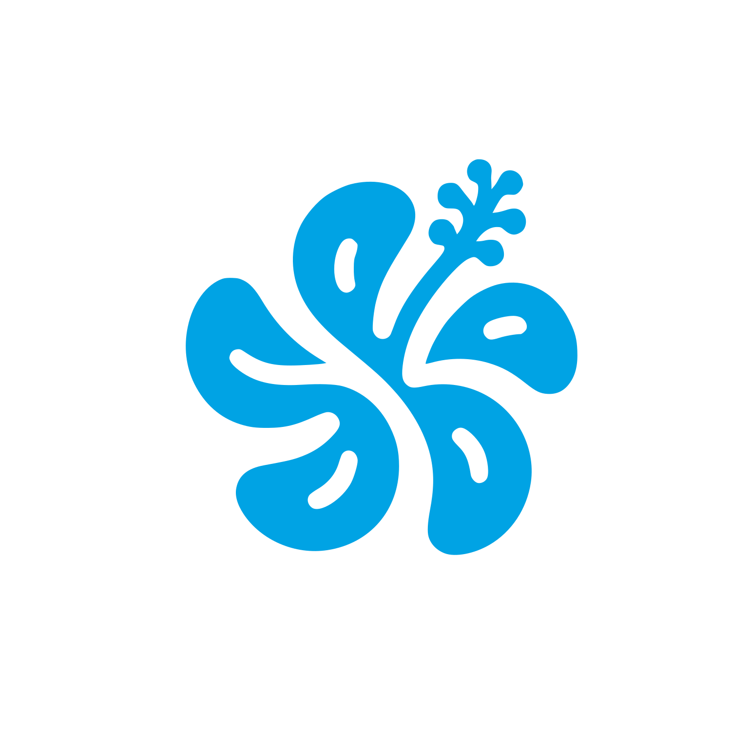 Hibiscus Flower Logo #00a3e4