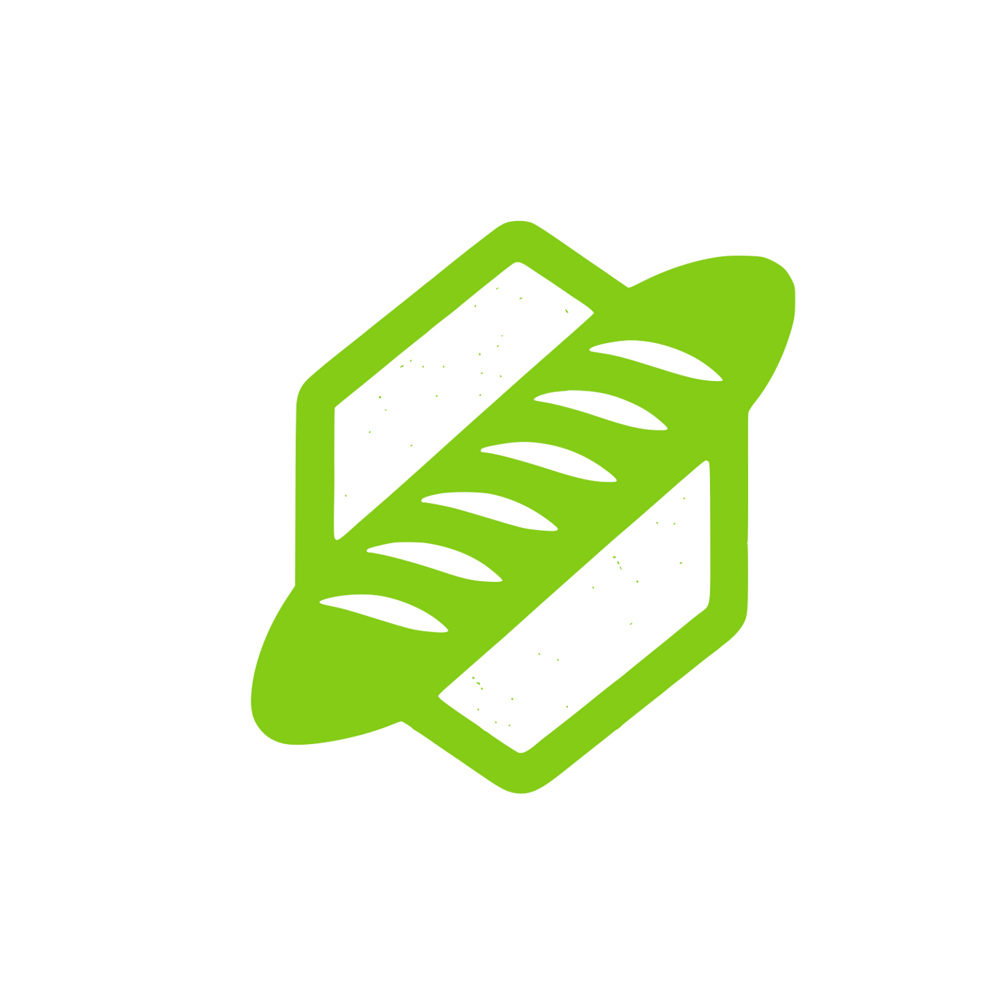 Baguette Bread Loaf Logo #84CC16