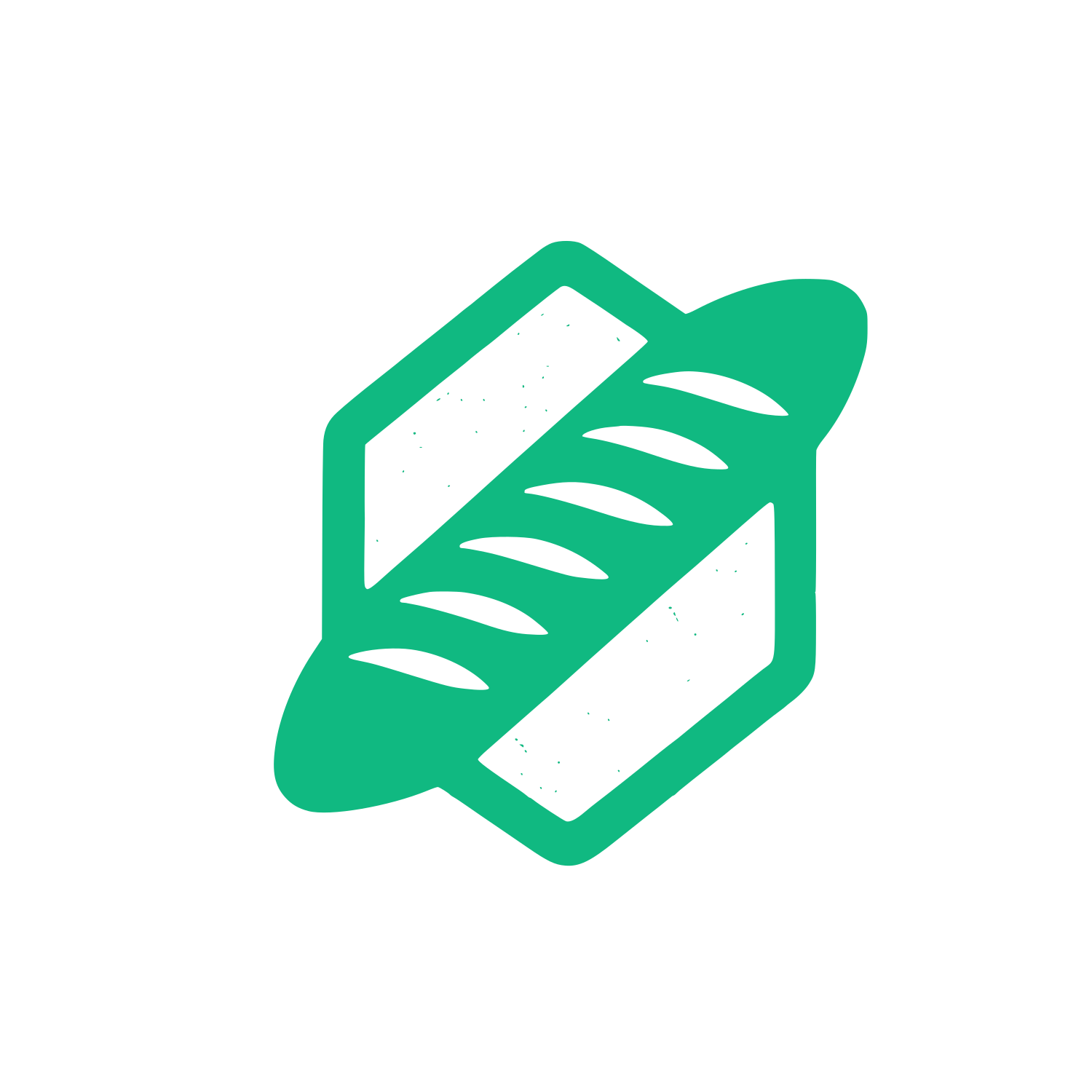 Baguette Bread Loaf Logo #10B981