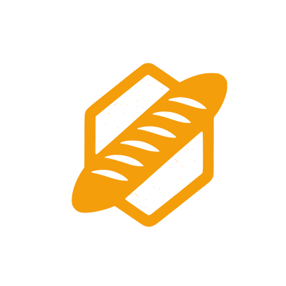 Baguette Bread Loaf Logo #F59E0B