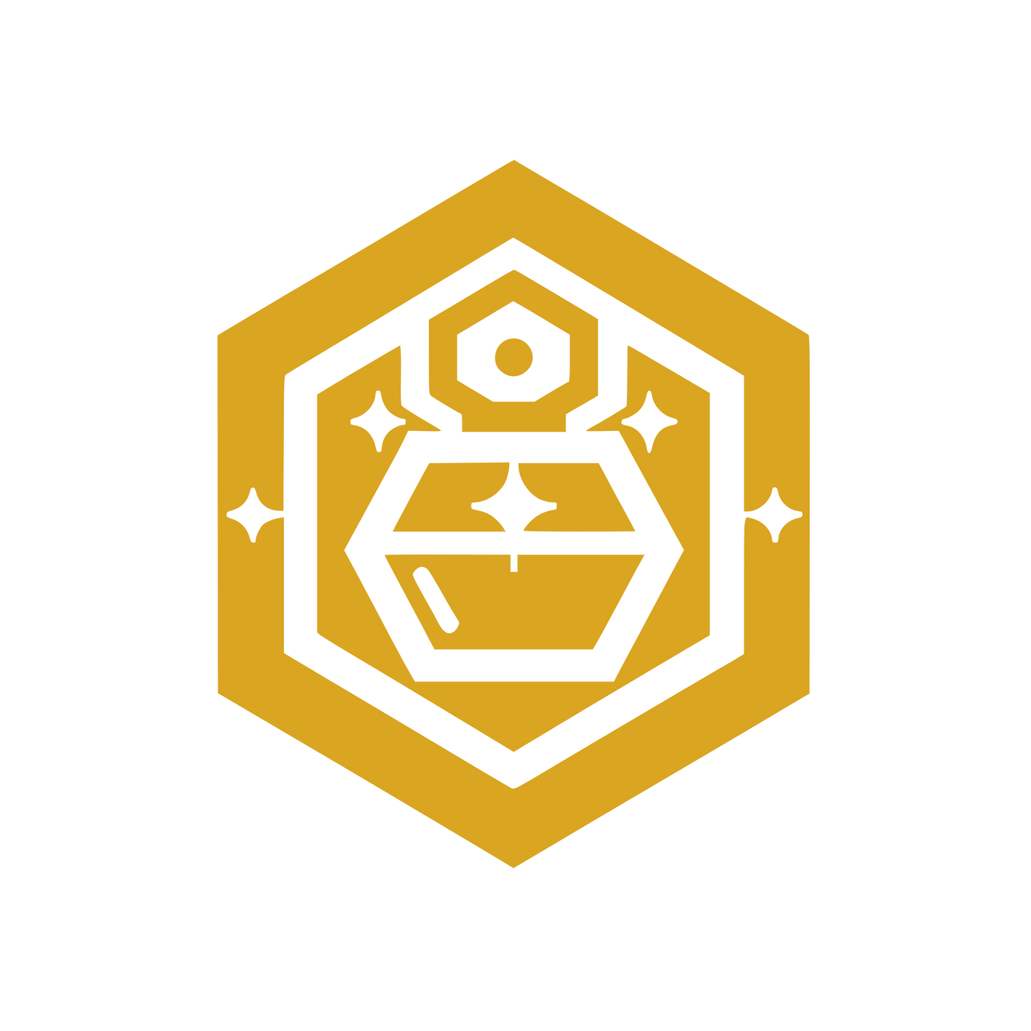 Hexagon Gem Stone Logo #DAA520