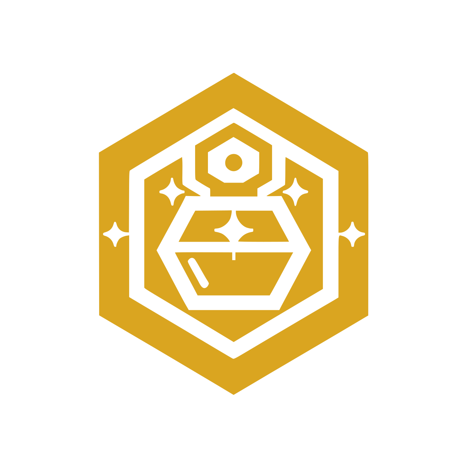 Hexagon Gem Stone Logo #DAA520