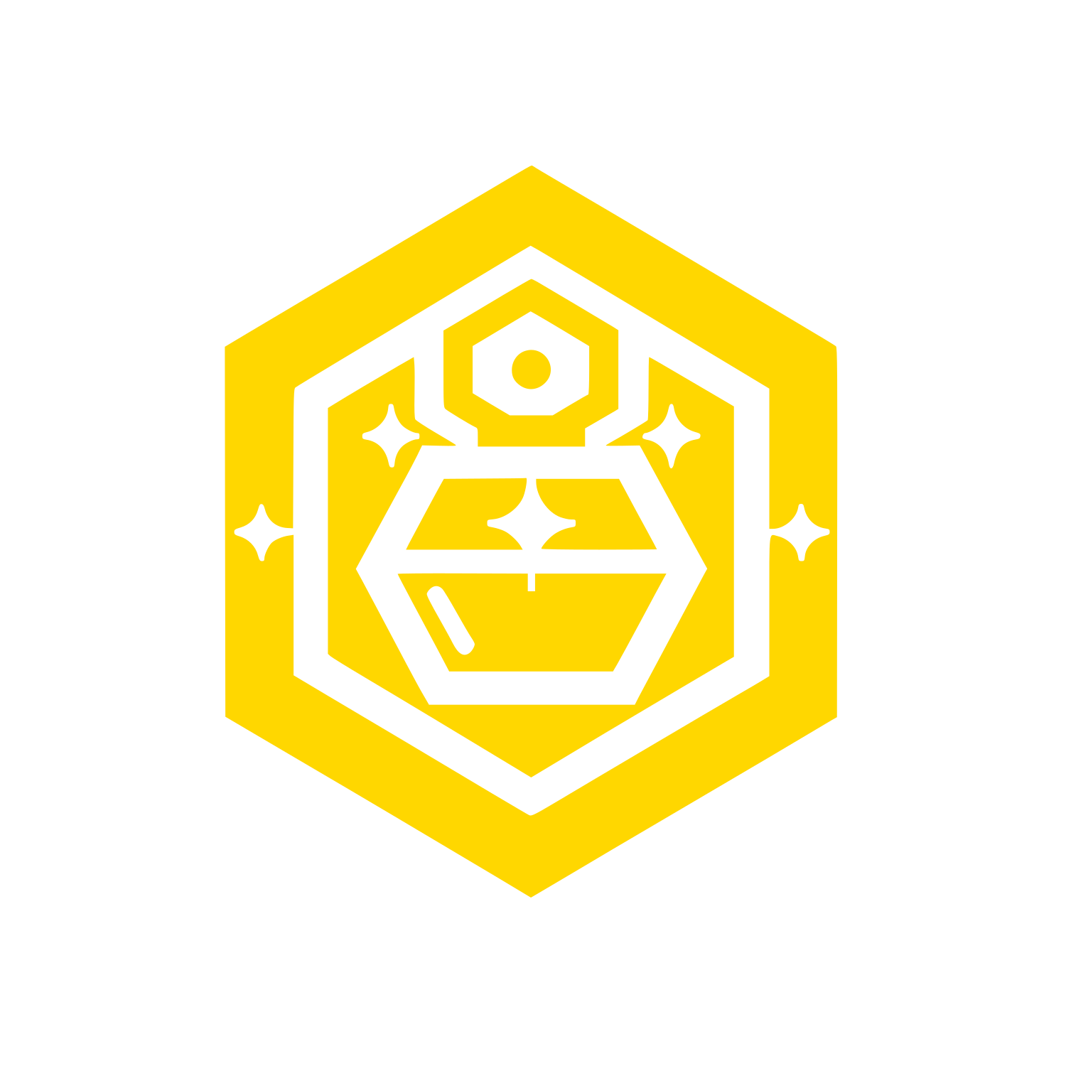 Hexagon Gem Stone Logo #FFD700