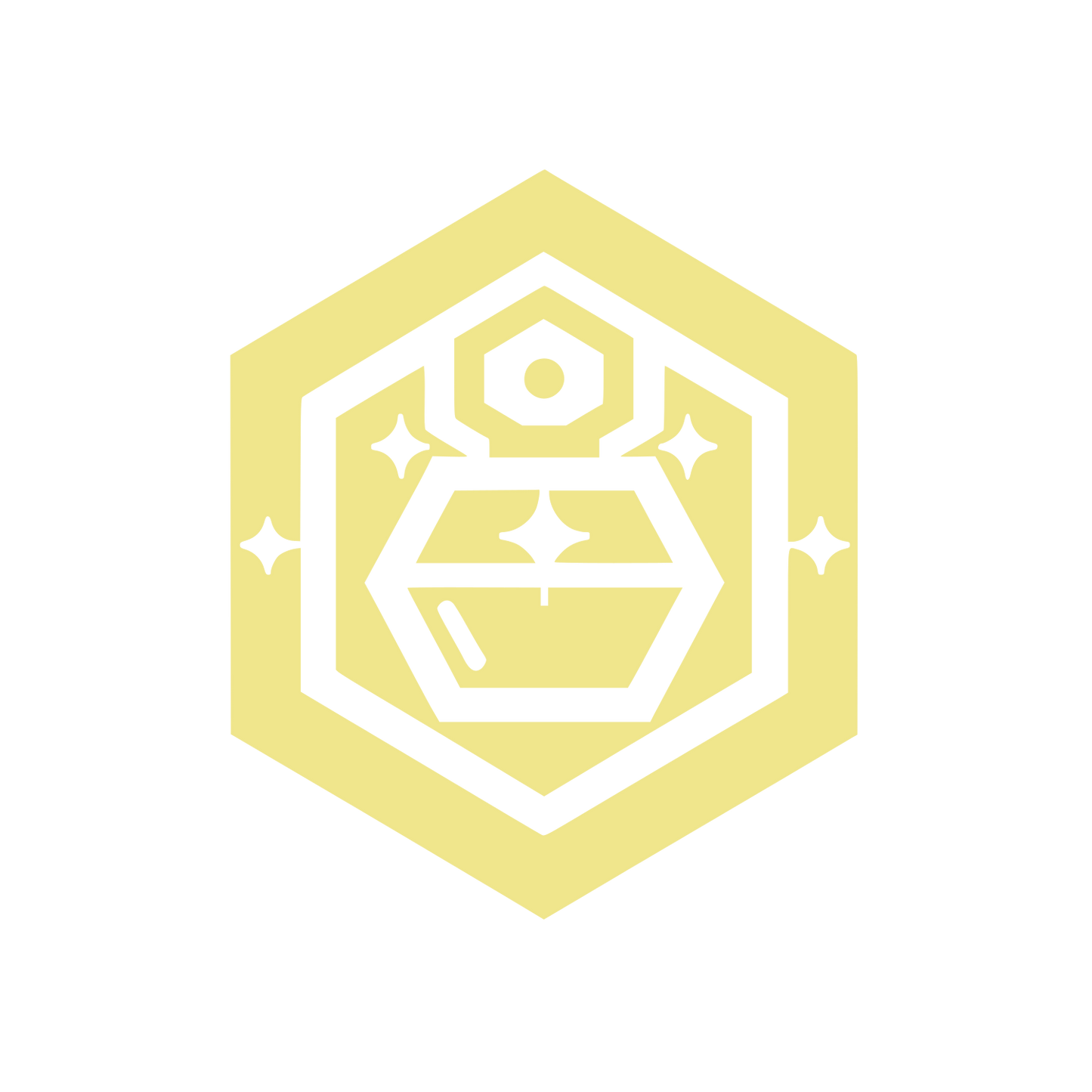 Hexagon Gem Stone Logo #F0E68C