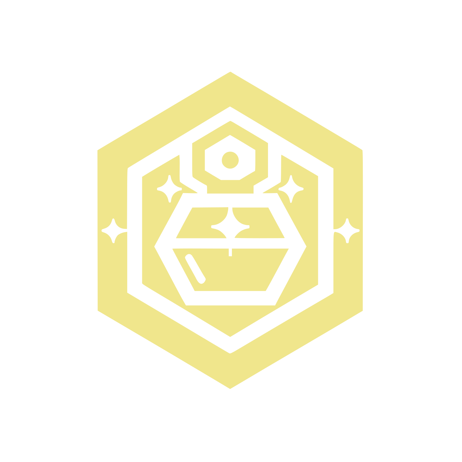 Hexagon Gem Stone Logo #F0E68C