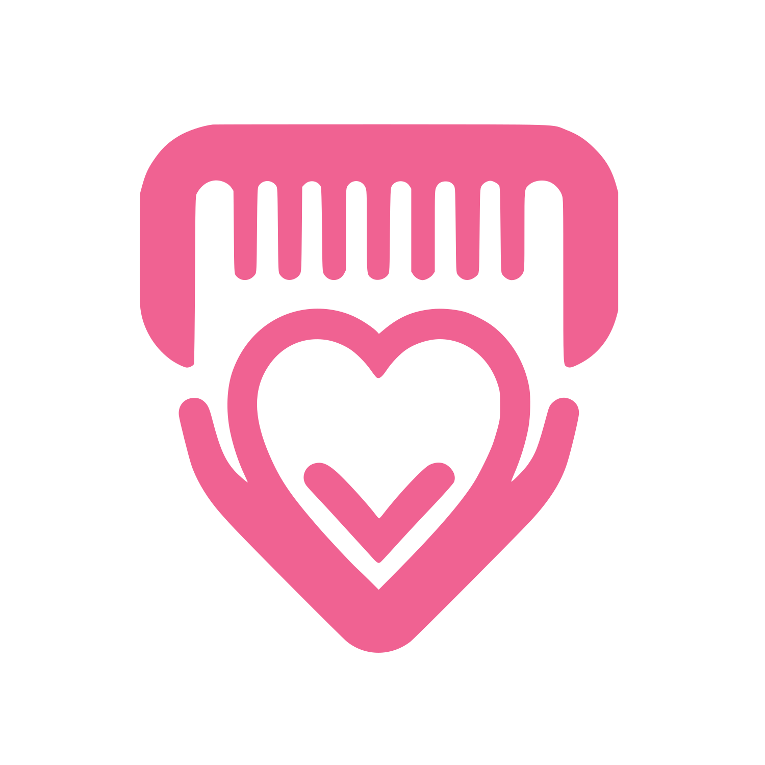 Heart in Hands Logo #F06292