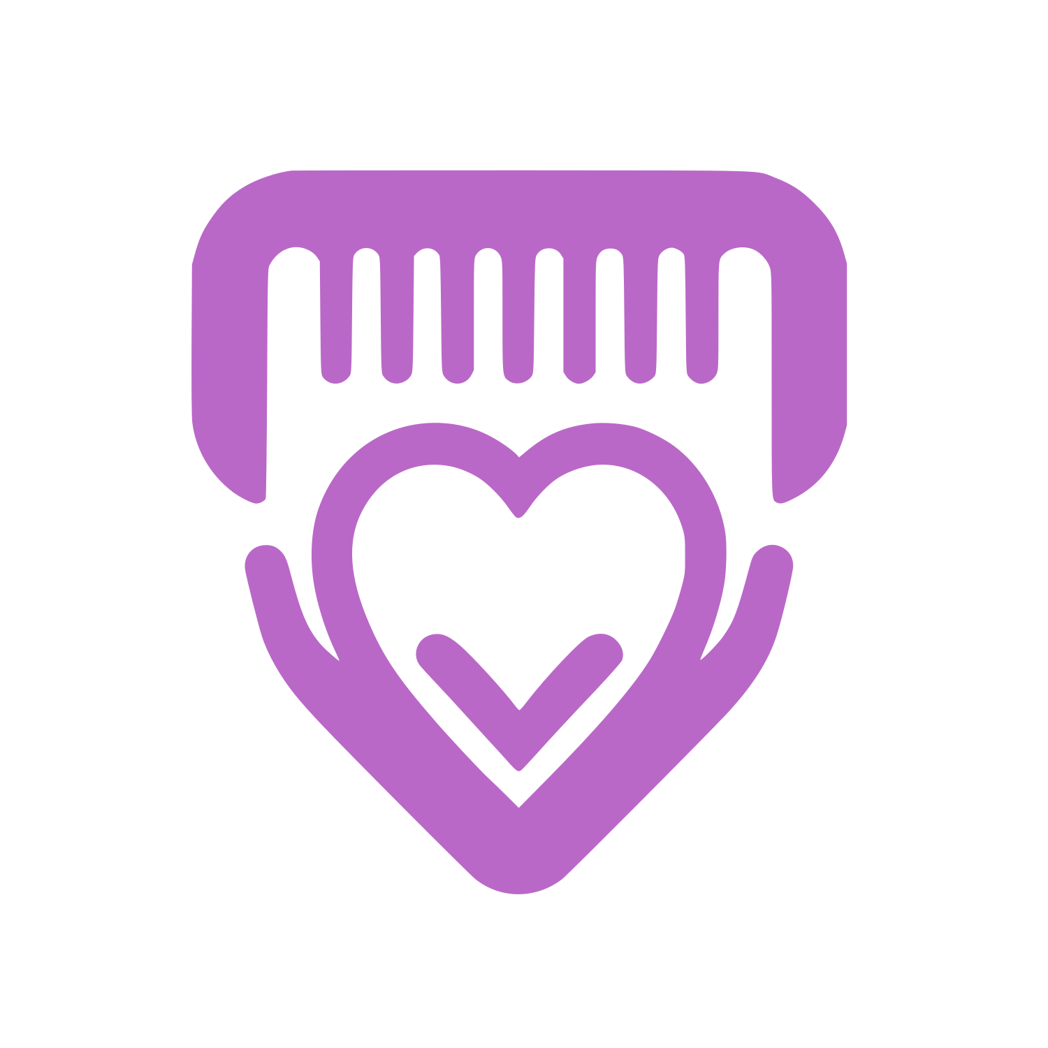 Heart in Hands Logo #BA68C8