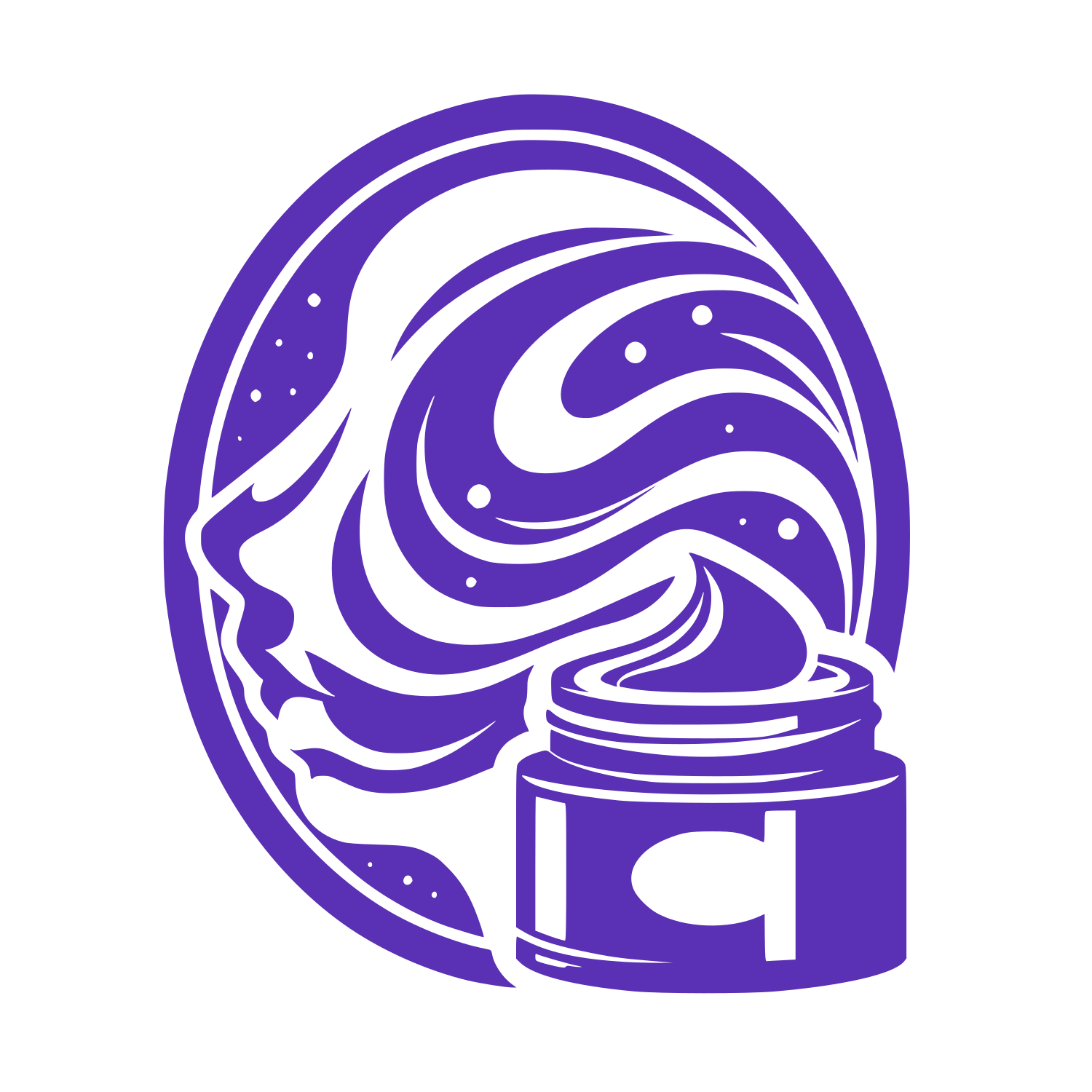 Galaxy Cream Jar Logo #5A30B5