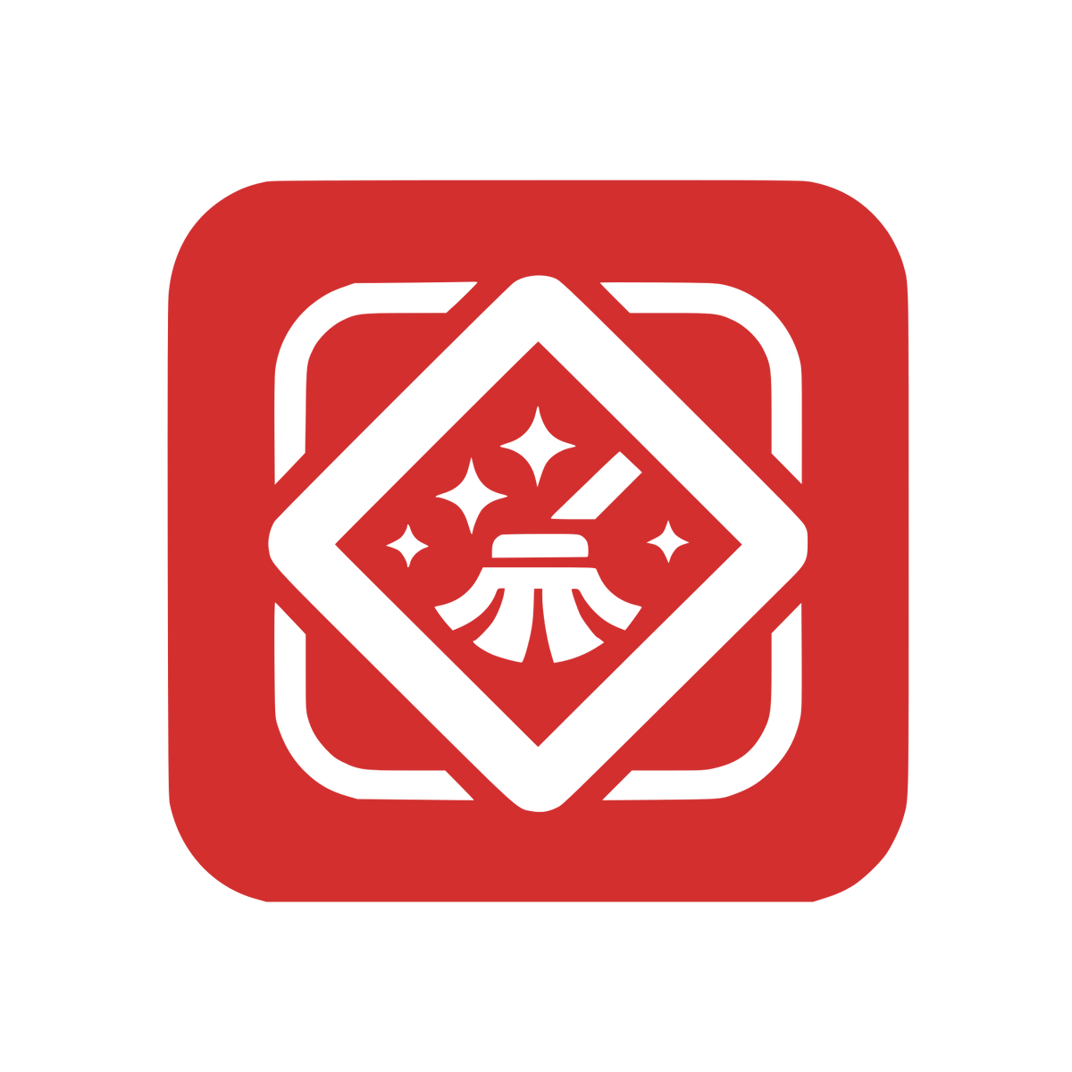 Diamond Square Emblem Logo #D32F2F