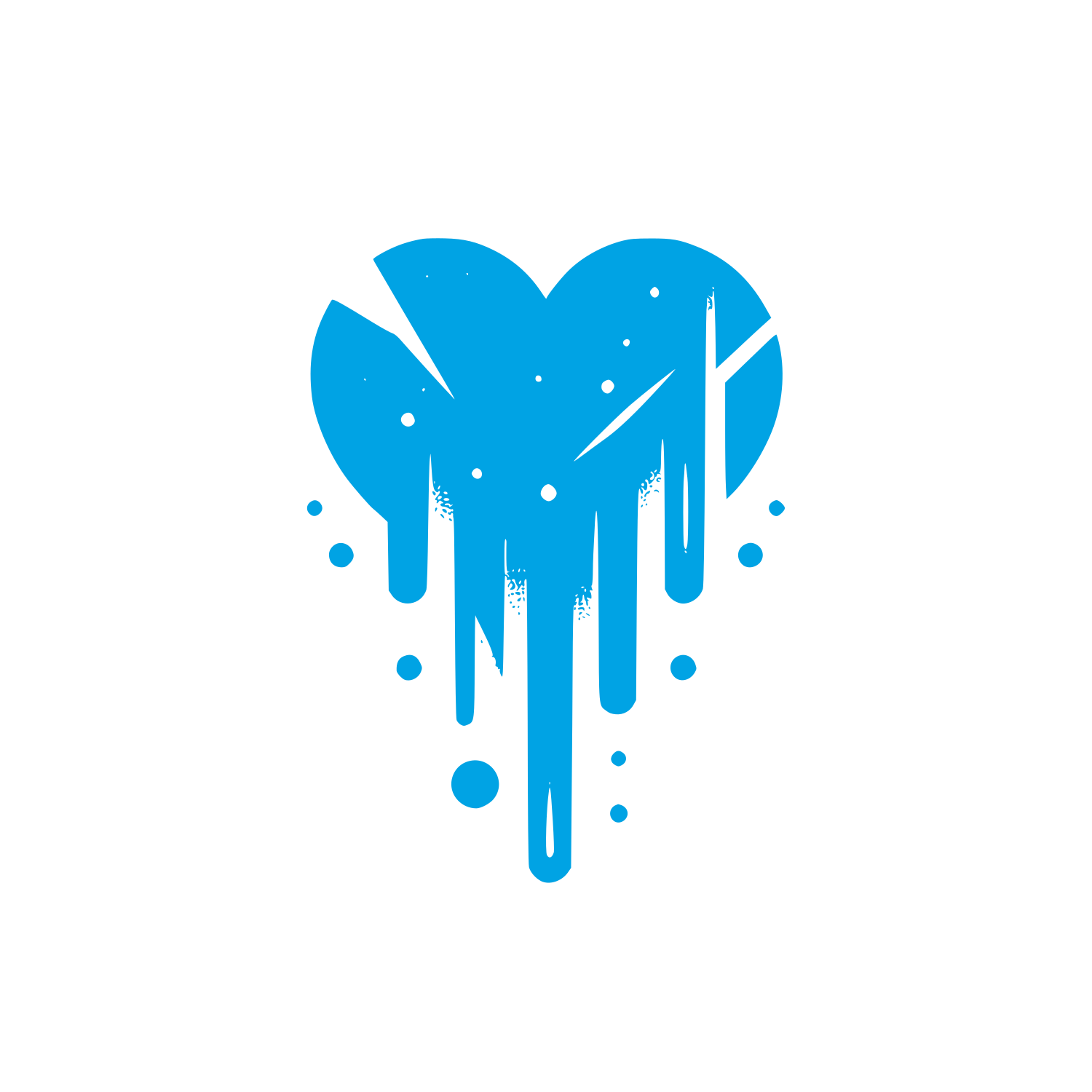 Dripping Heart Logo #00a3e4