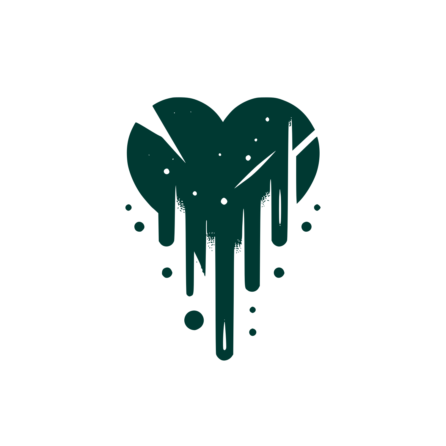Dripping Heart Logo #003932