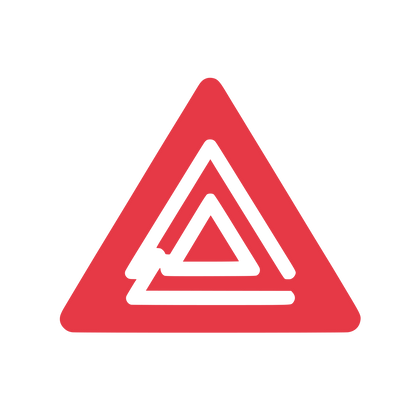 Intersecting Triangles Logo #E63946