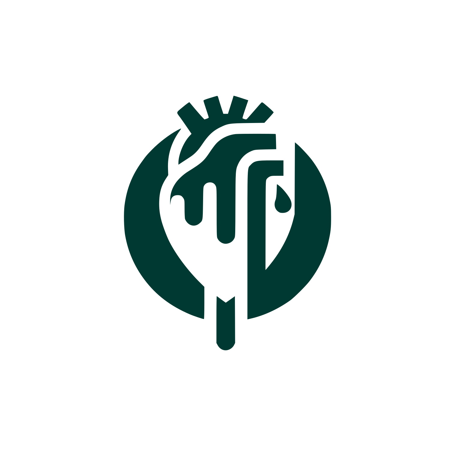 Logo Heart Drip Design #003932