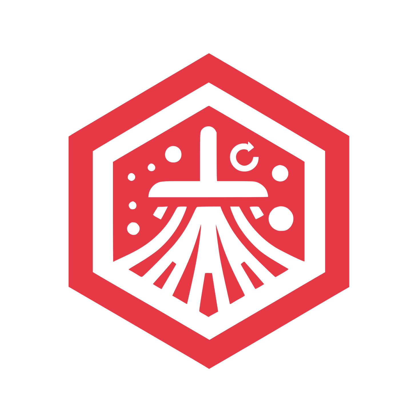 Hexagon Outline Logo #E63946