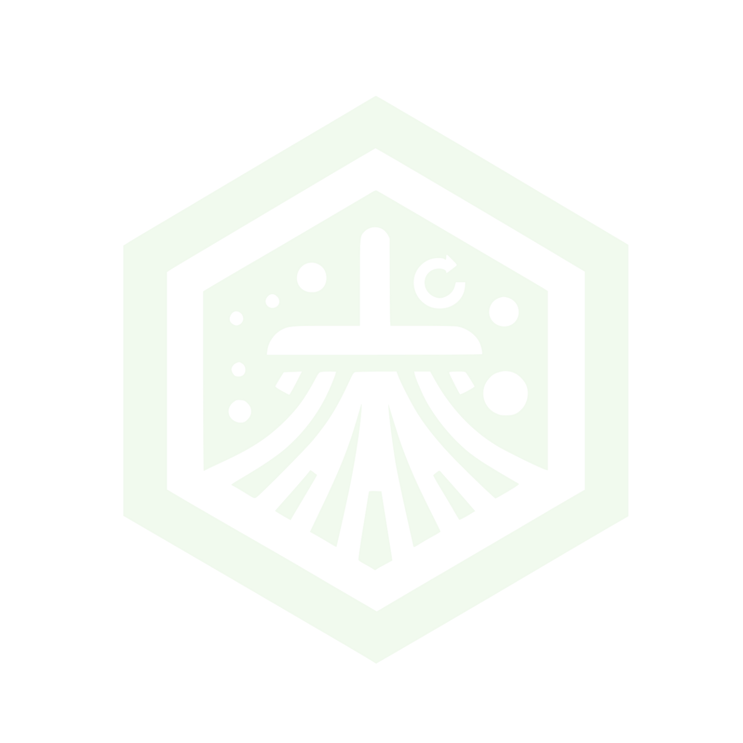 Hexagon Outline Logo #F1FAEE