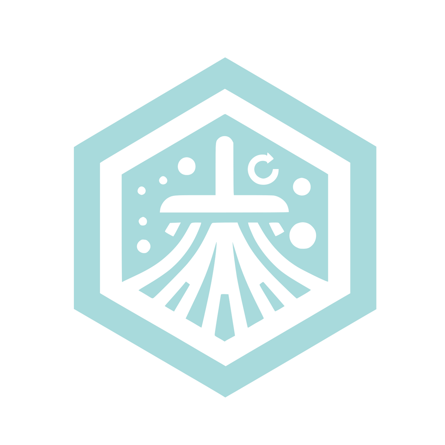 Hexagon Outline Logo #A8DADC