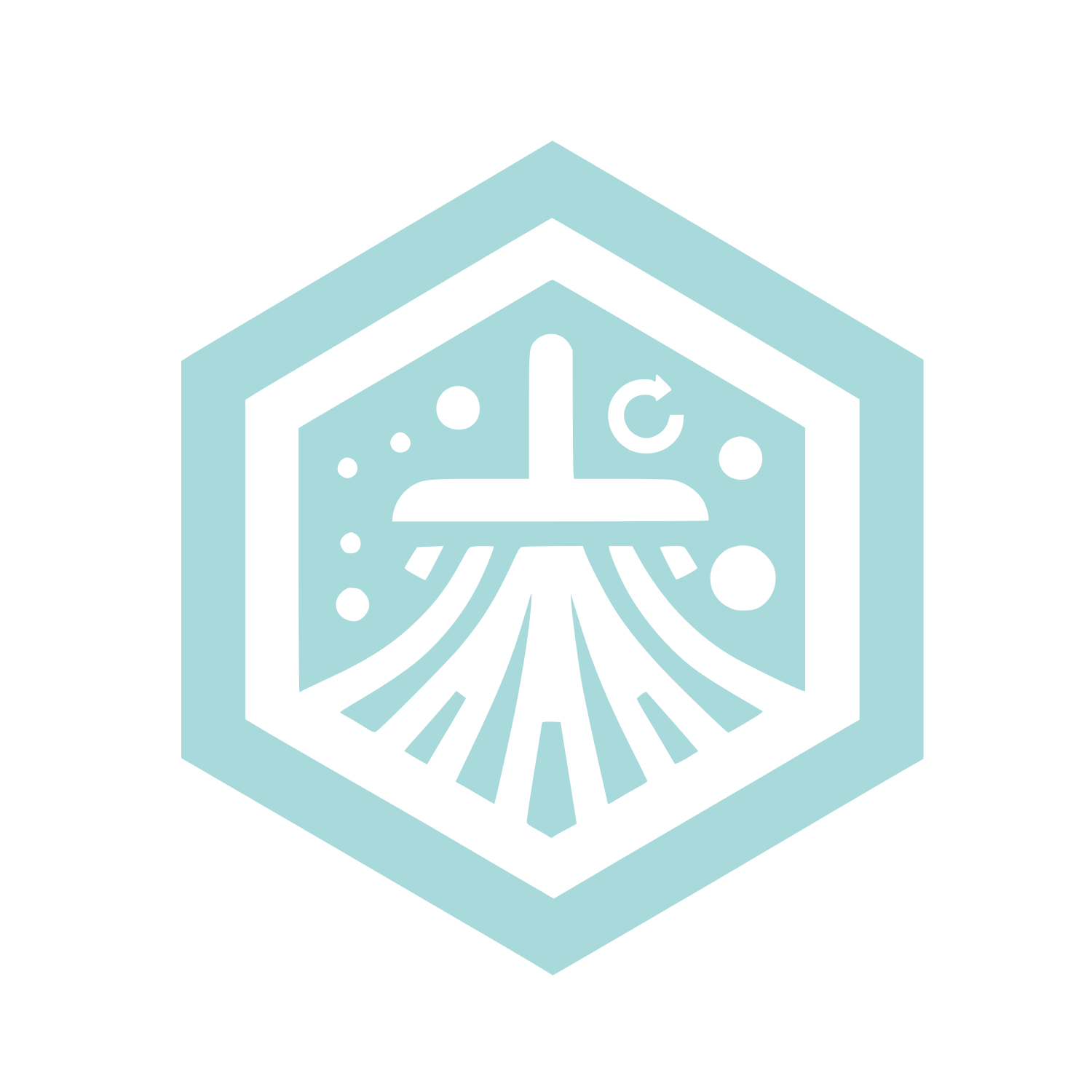 Hexagon Outline Logo #A8DADC