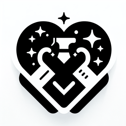 Heart Tick Stars Logo