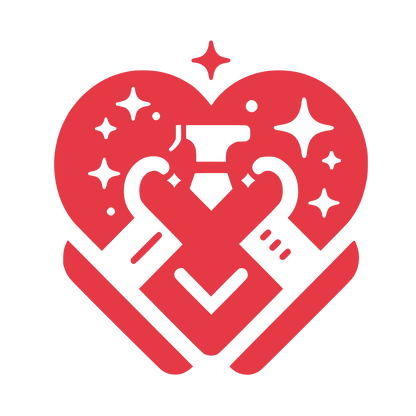 Heart Tick Stars Logo #E63946