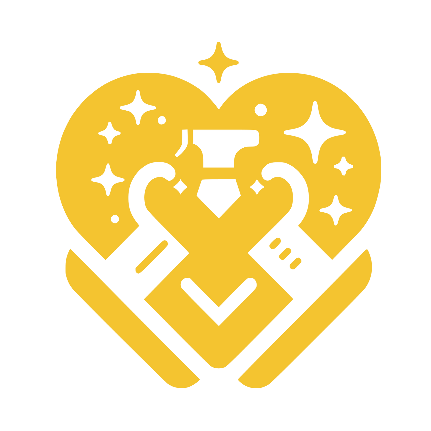 Heart Tick Stars Logo #F4C430