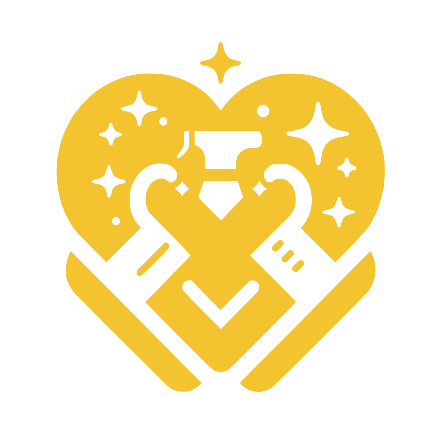 Heart Tick Stars Logo #F4C430