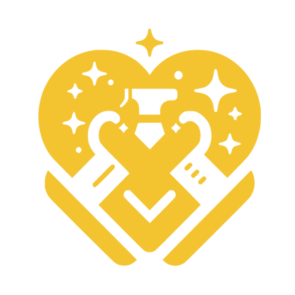 Heart Tick Stars Logo #F4C430