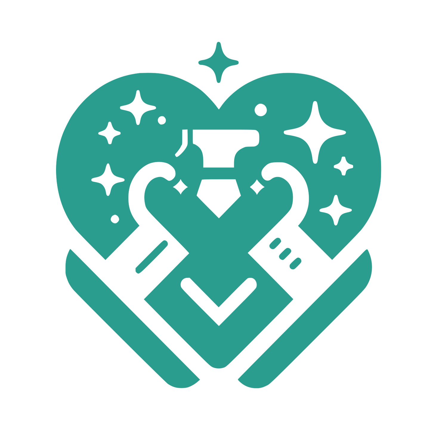 Heart Tick Stars Logo #2A9D8F