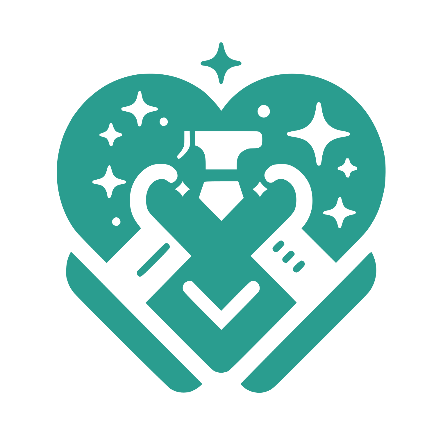 Heart Tick Stars Logo #2A9D8F