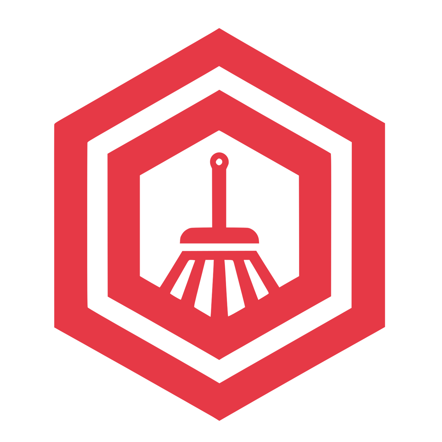 Hexagon Broom Logo #E63946