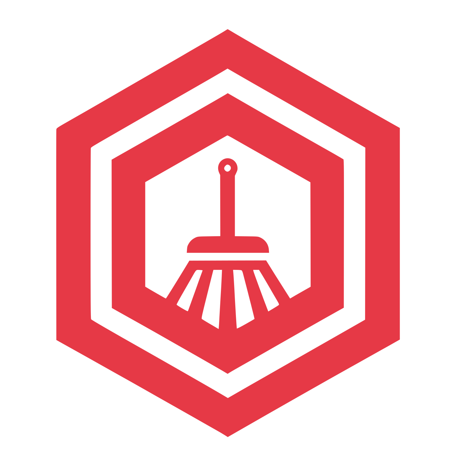 Hexagon Broom Logo #E63946