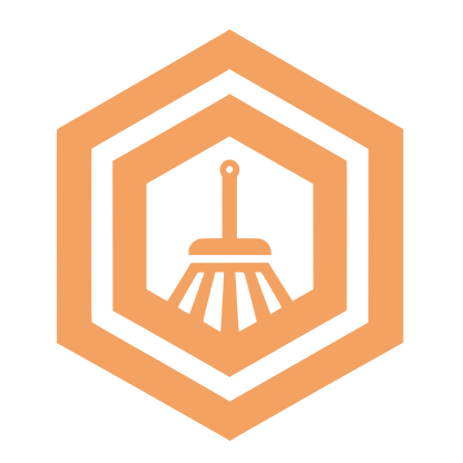 Hexagon Broom Logo #F4A261