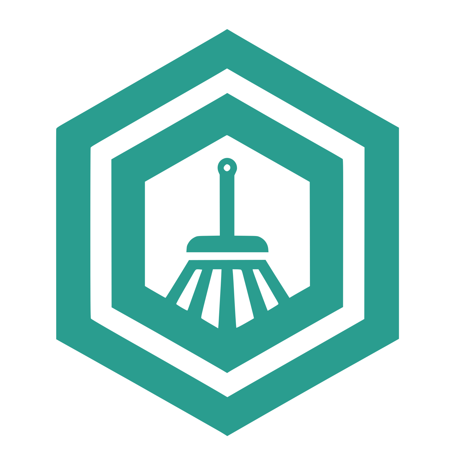 Hexagon Broom Logo #2A9D8F