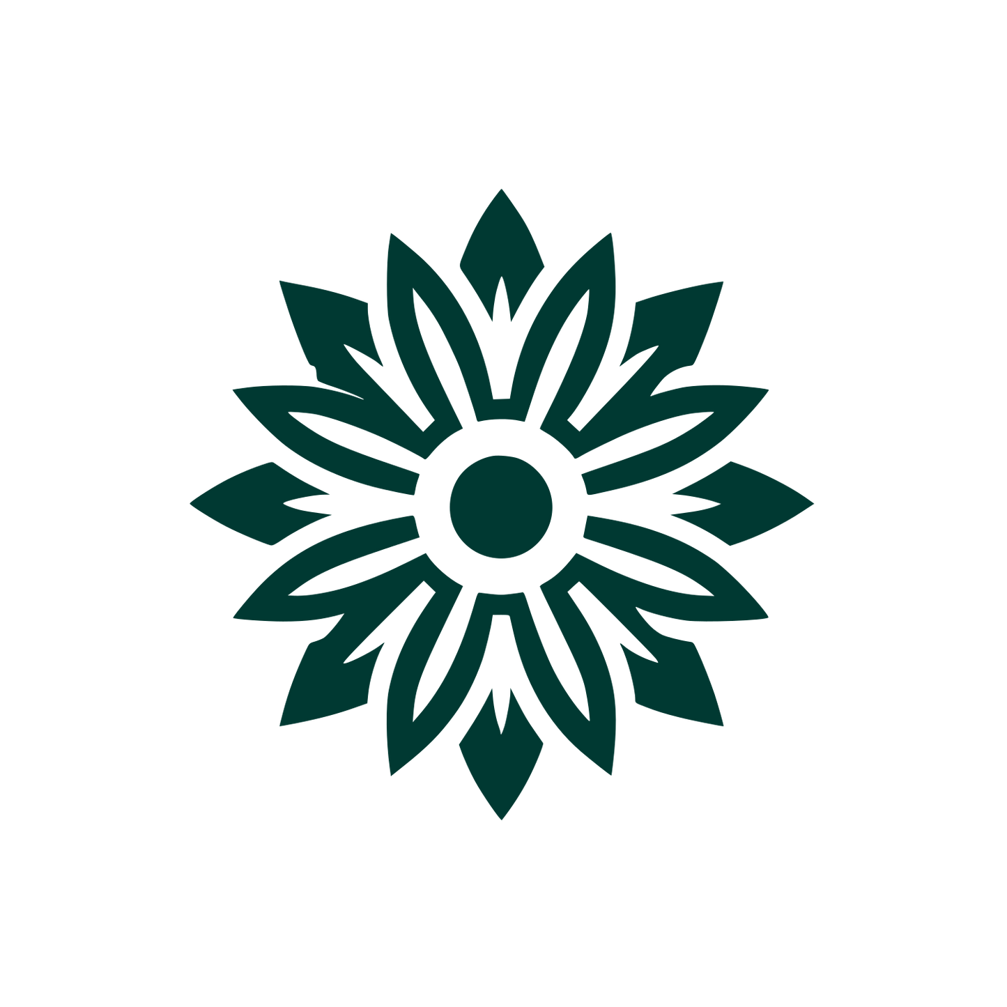 Black Floral Logo #003932