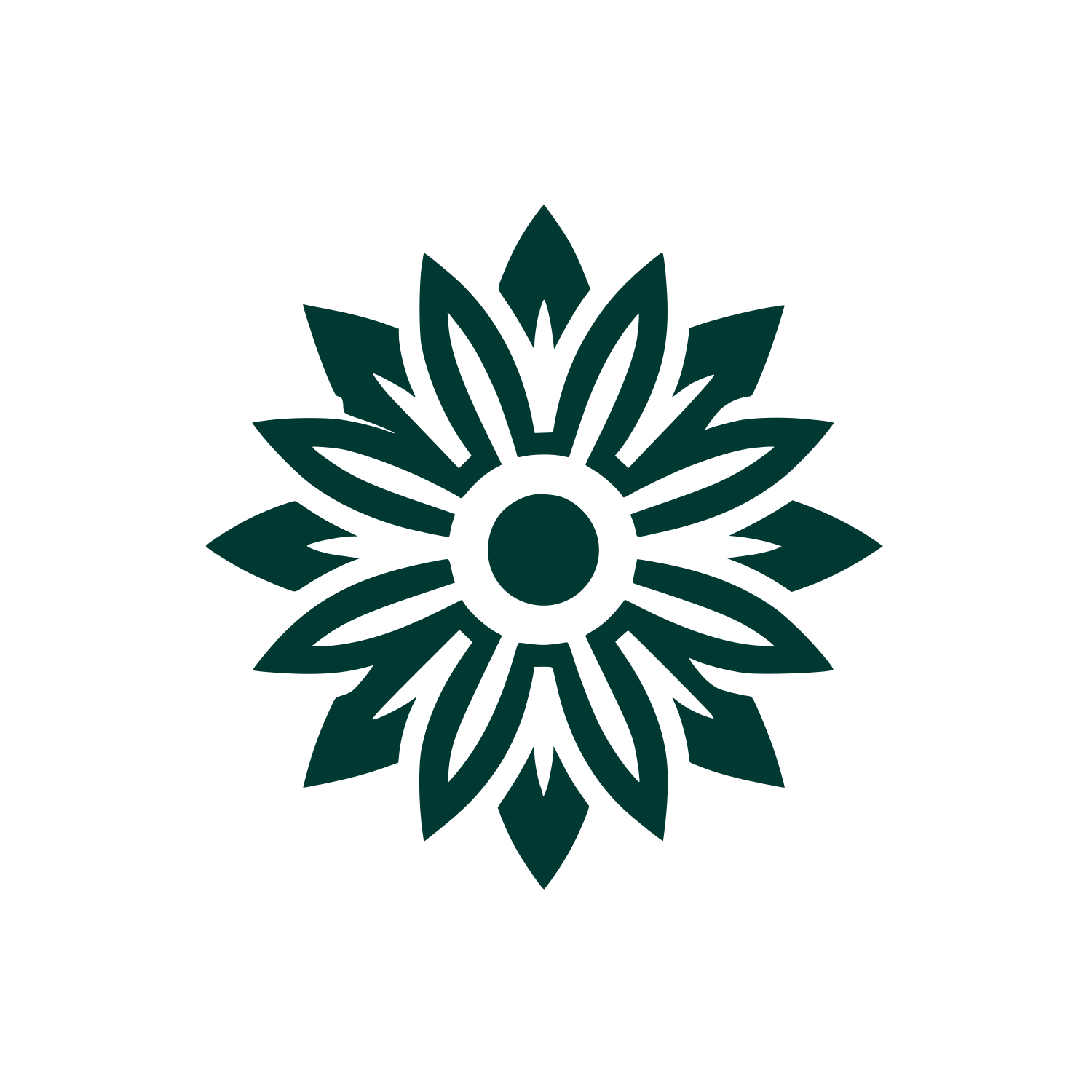 Black Floral Logo #003932