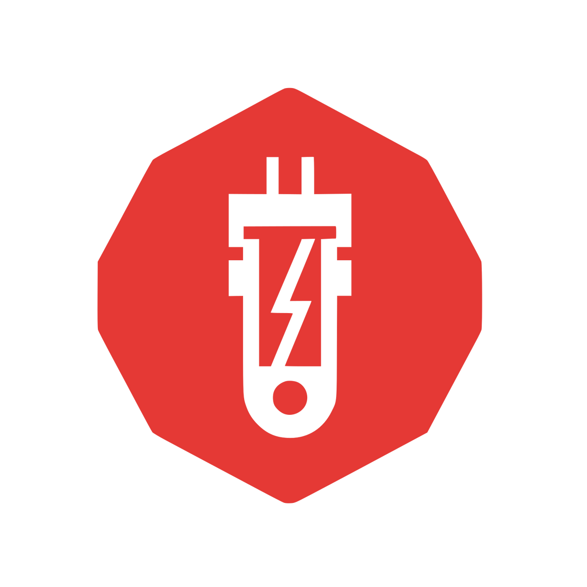 Lightning Bolt Octagon Logo #E53935