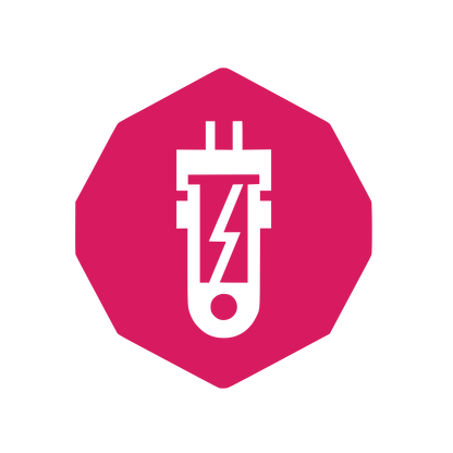 Lightning Bolt Octagon Logo  #D81B60