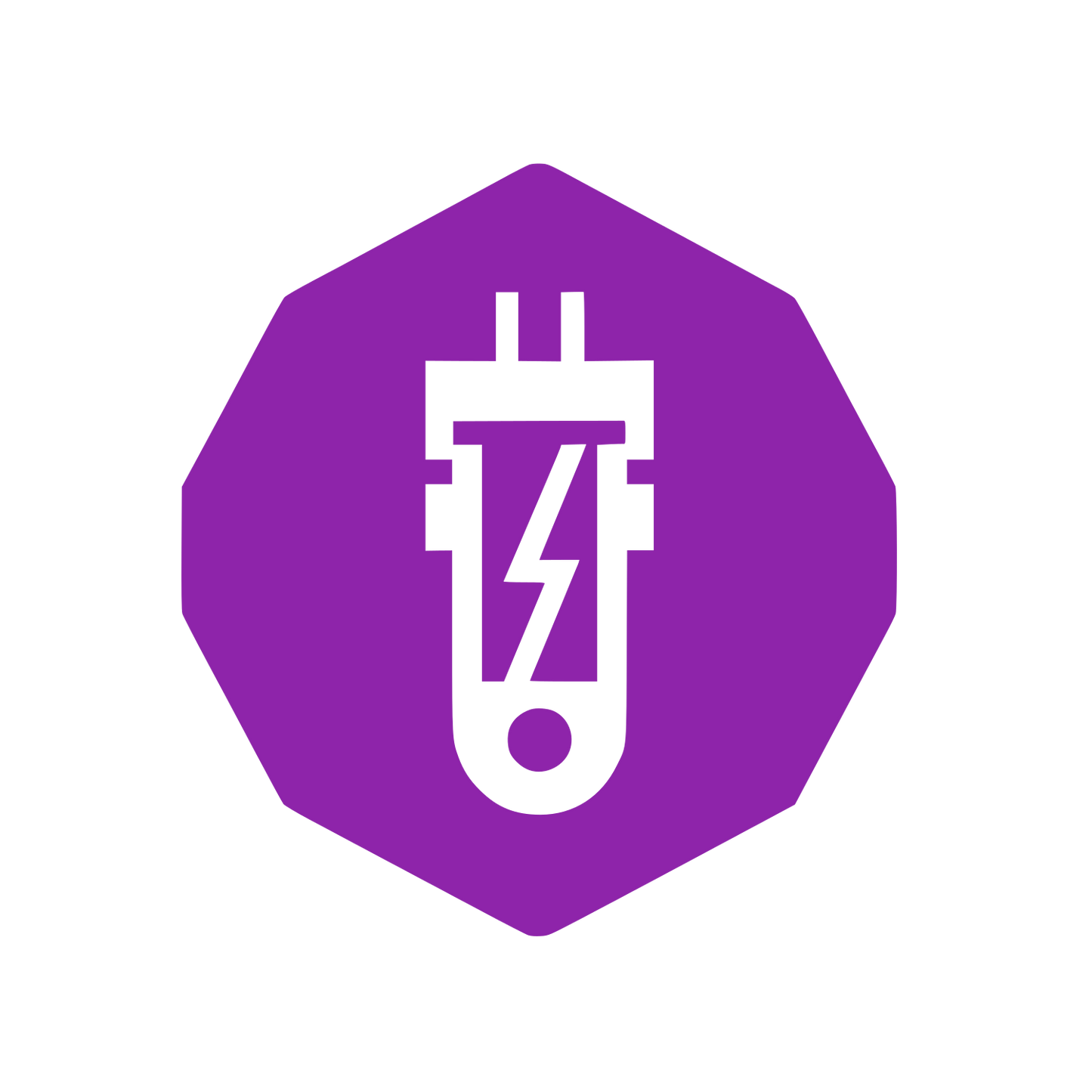 Lightning Bolt Octagon Logo #8E24AA