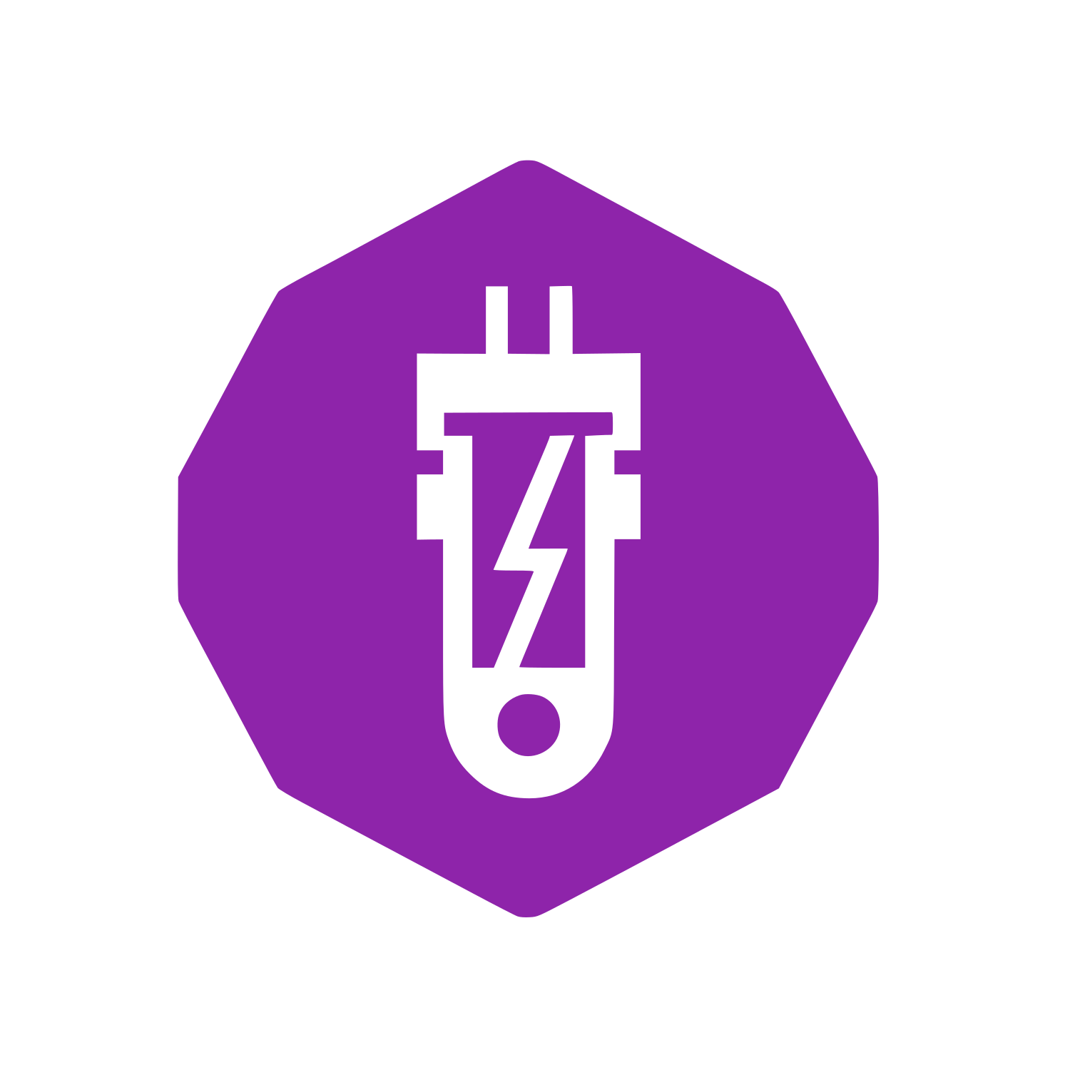 Lightning Bolt Octagon Logo #8E24AA