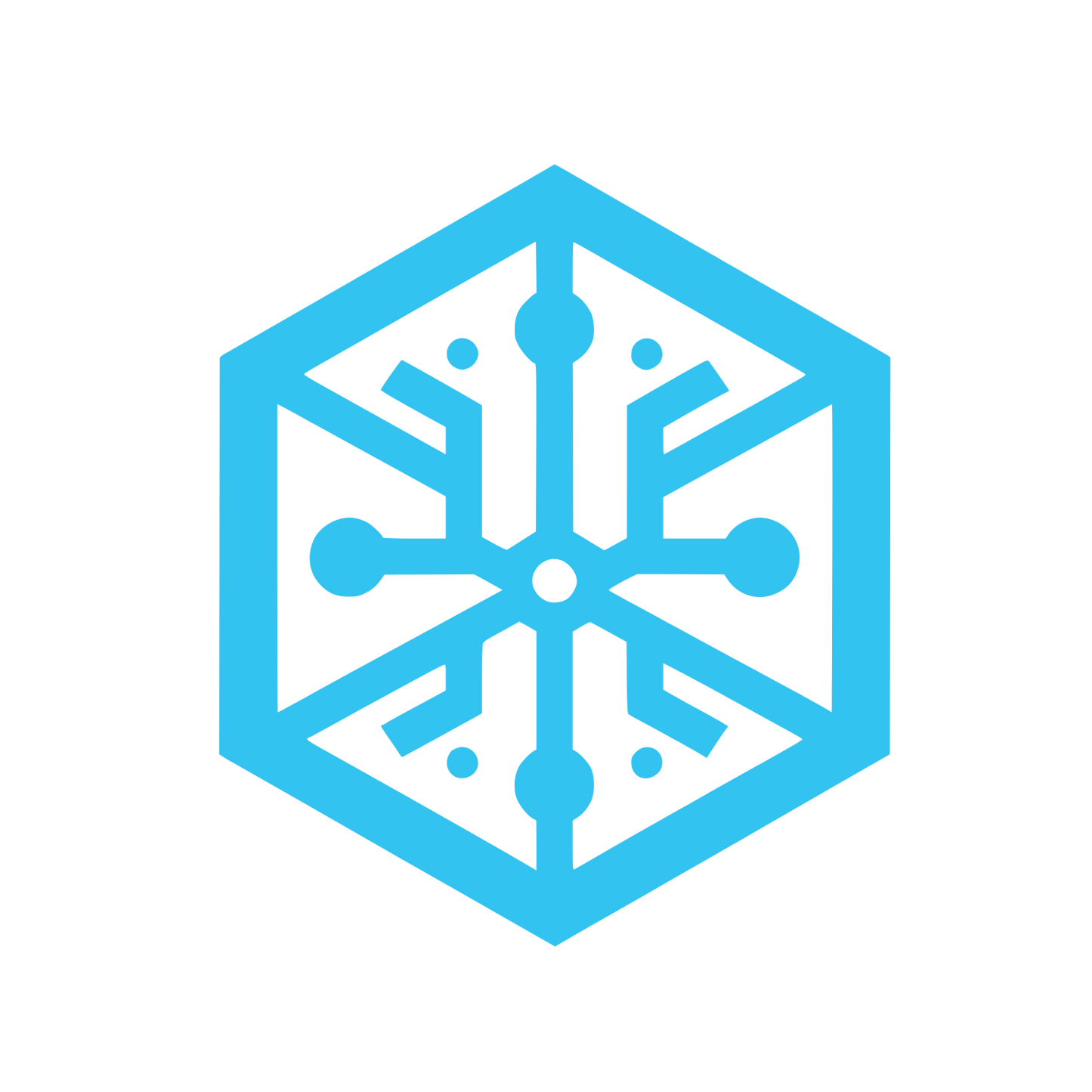 Circuit Hexagon Logo #33C3F0