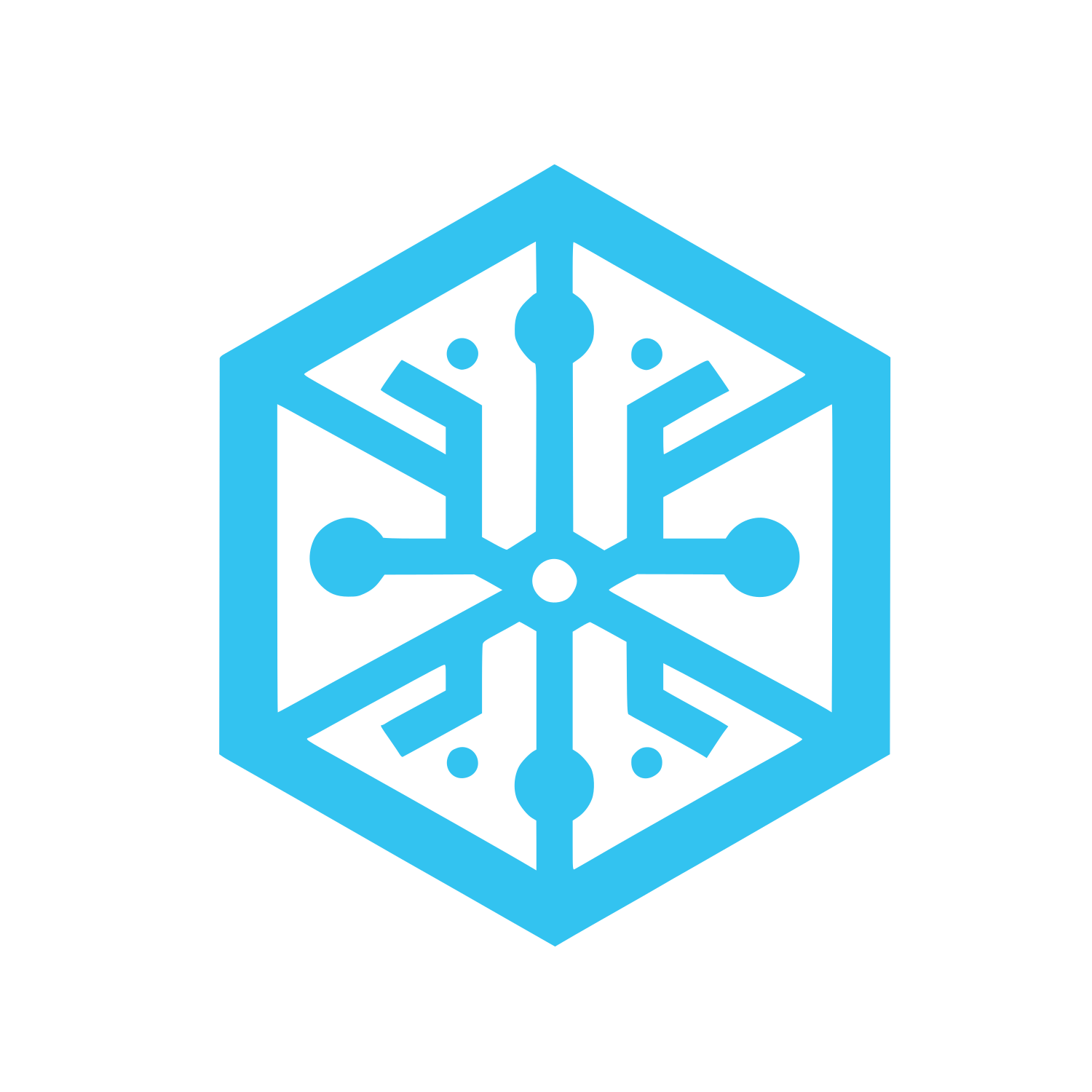 Circuit Hexagon Logo #33C3F0