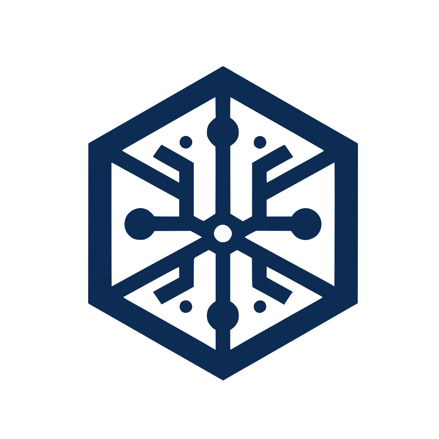 Circuit Hexagon Logo #0D2C54