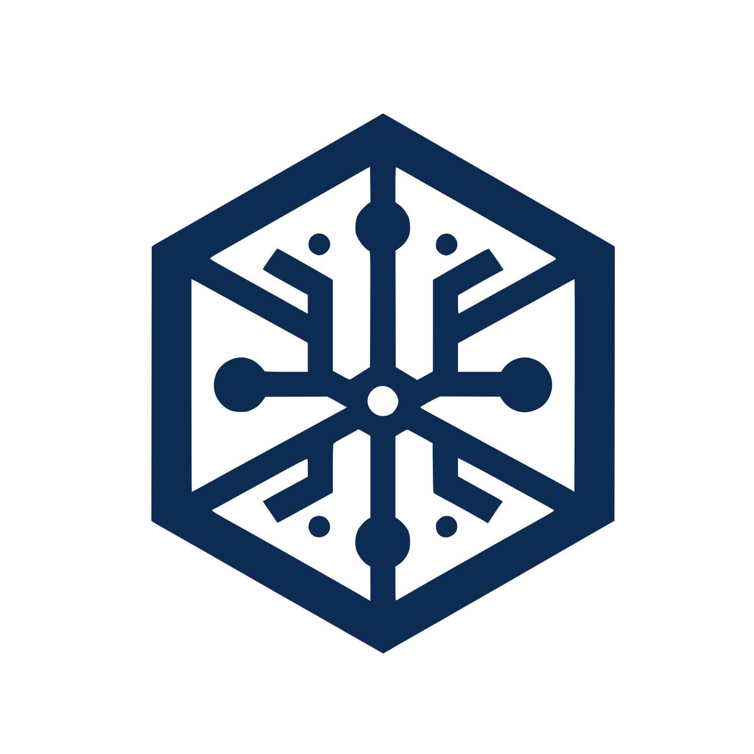 Circuit Hexagon Logo #0D2C54