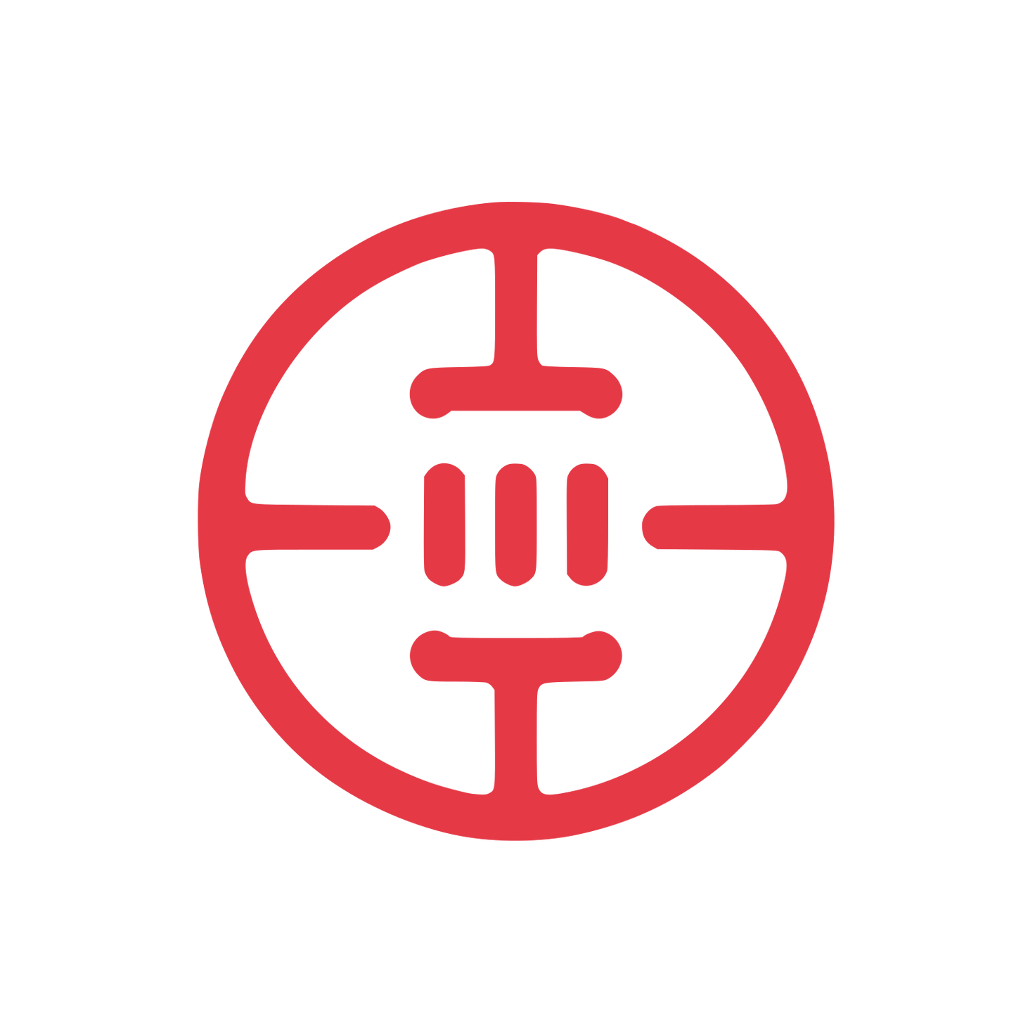 Circuit Ring Tech Logo #E63946