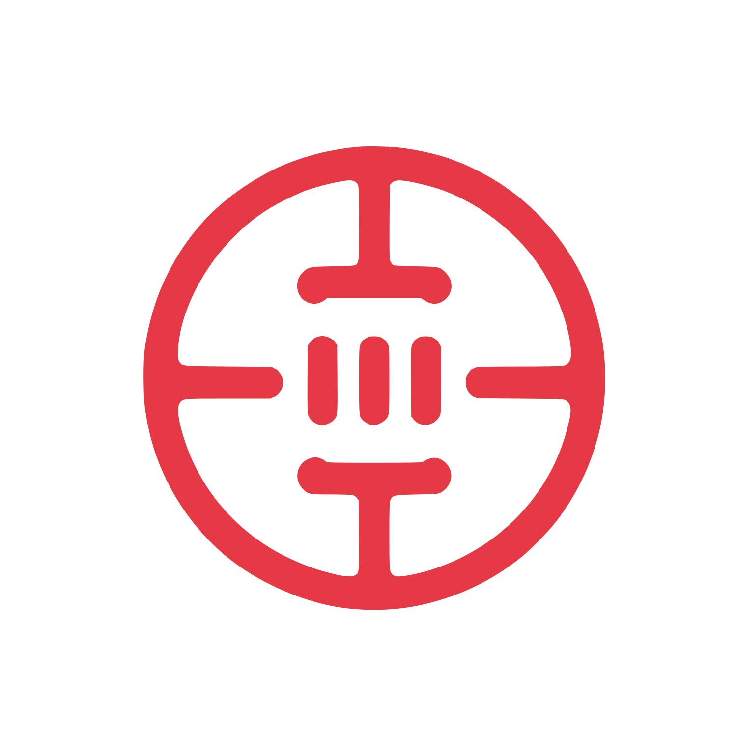 Circuit Ring Tech Logo #E63946