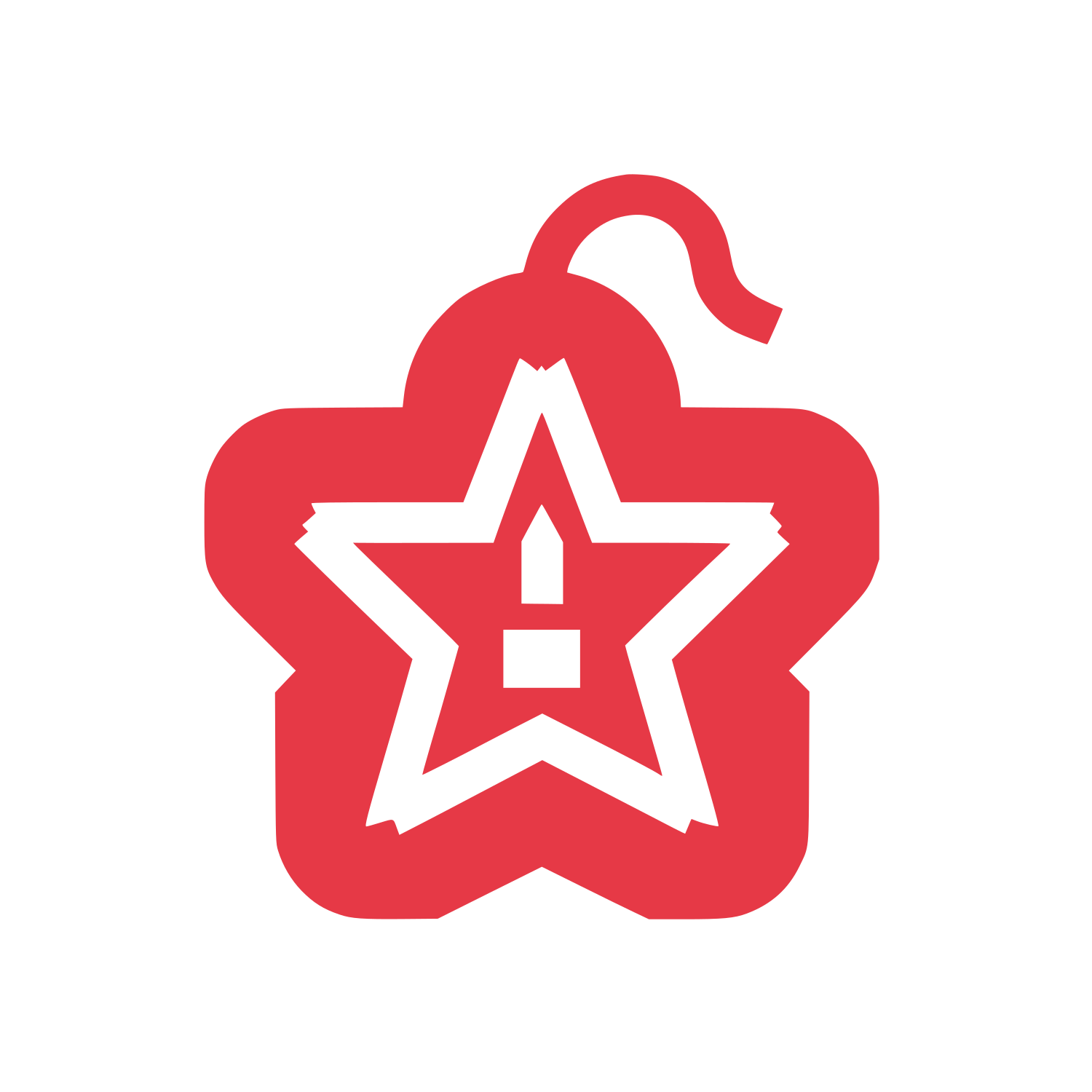 Star in Cloud Logo #E63946